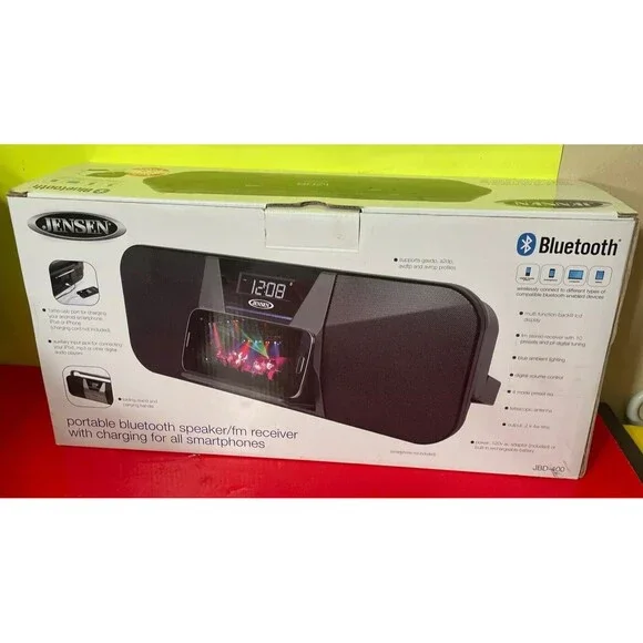 Jensen Model JBD-400 Portable Bluetooth Wireless Stereo Speaker FM Receiver